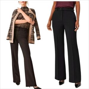 Ann Taylor NWT Black Belted Boot Pant Stretch Twill Work Trousers Size 12